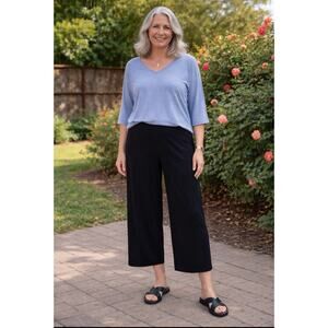Pure Jill size 14 stretch pants black full leg crop office comfort every day